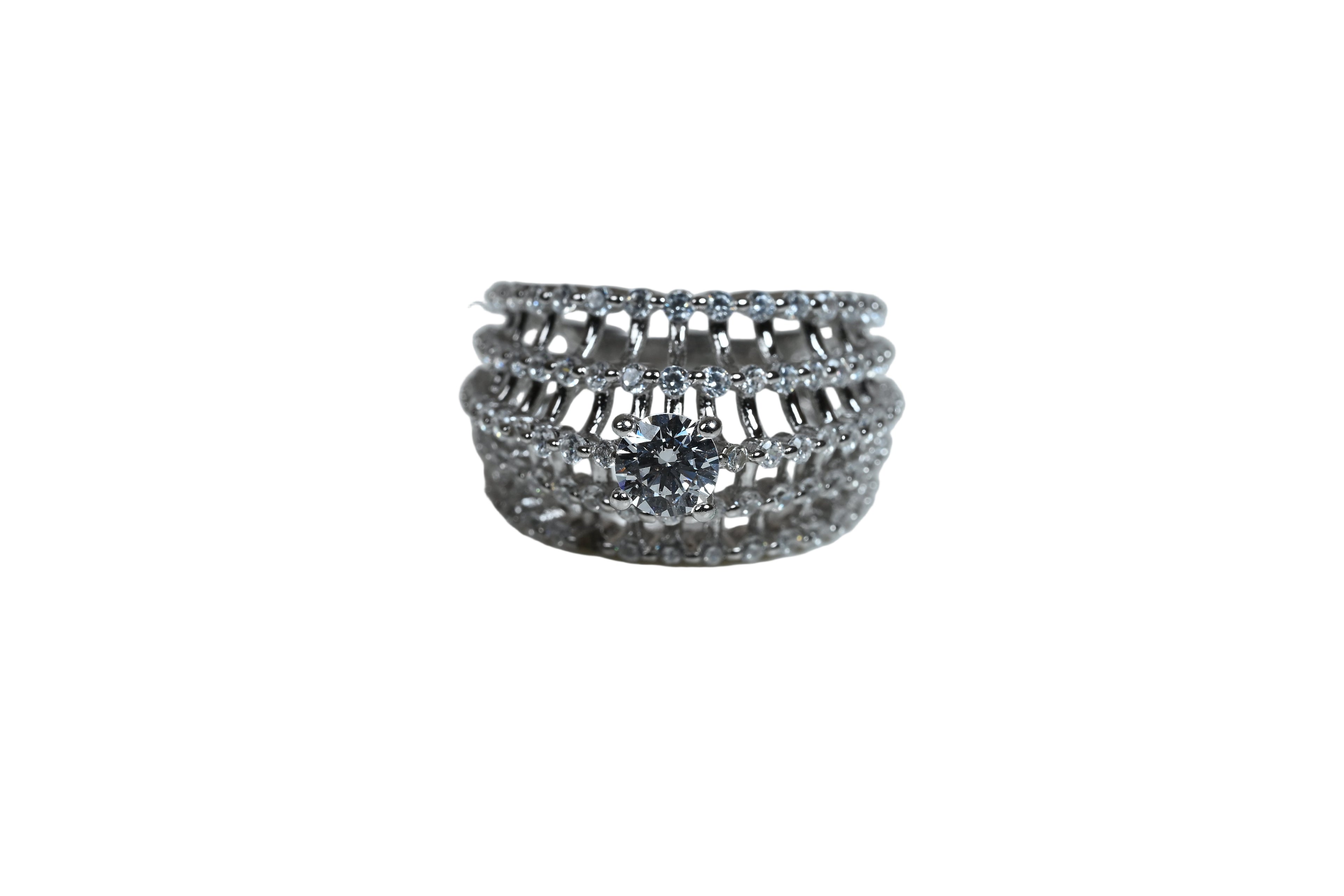 JARY 925 Sterling Silver Crown of Radiance Ring