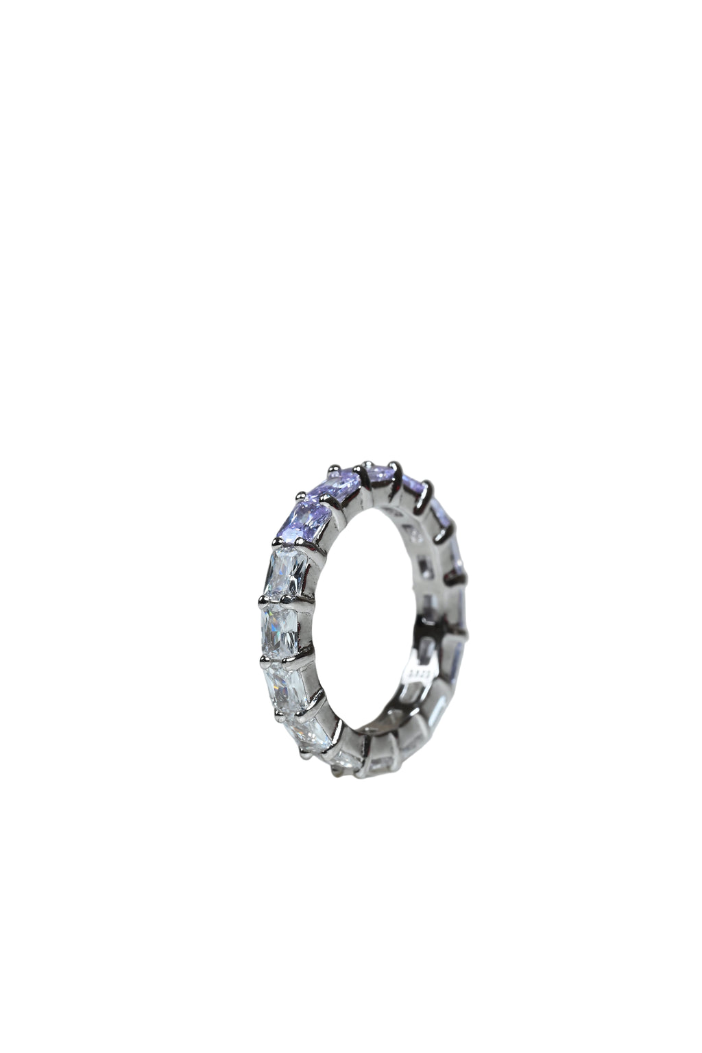 JARY 925 Sterling Silver Violet Crown Band Eternity Band Ring