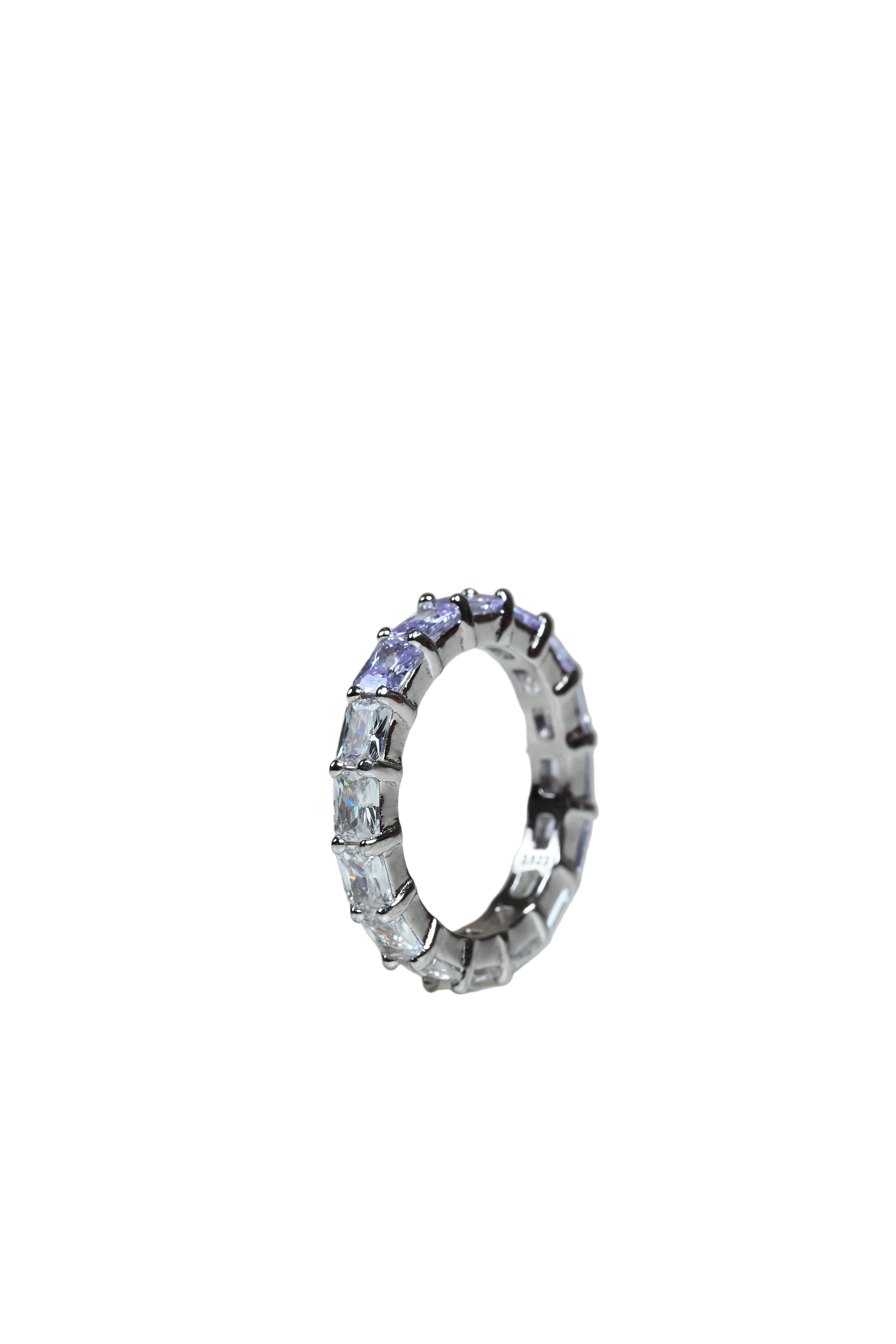 JARY 925 Sterling Silver Violet Crown Band Eternity Band Ring