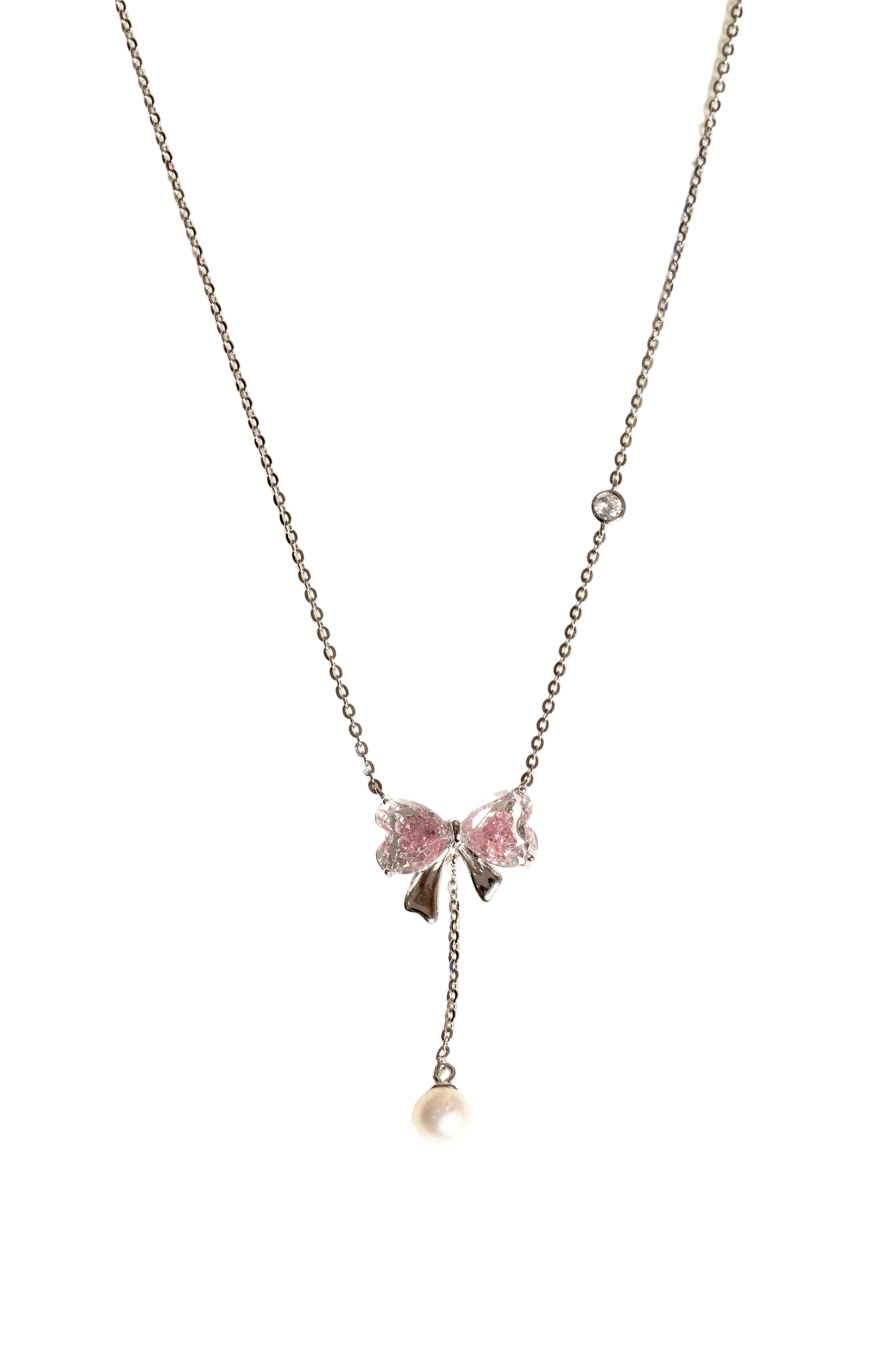 JARY 925 Sterling Silver Rosé Belle Bow Necklace