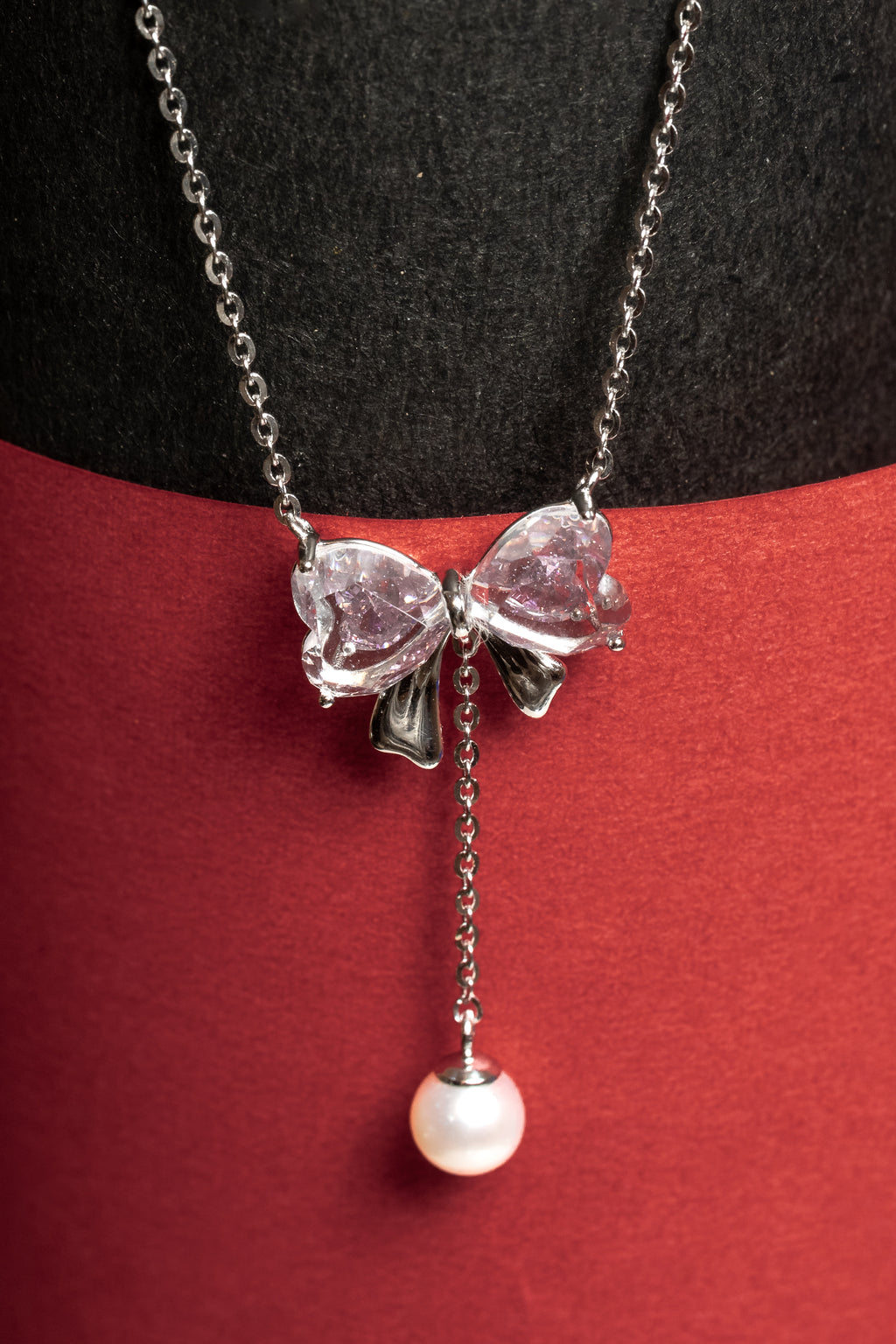 JARY 925 Sterling Silver Rosé Belle Bow Necklace