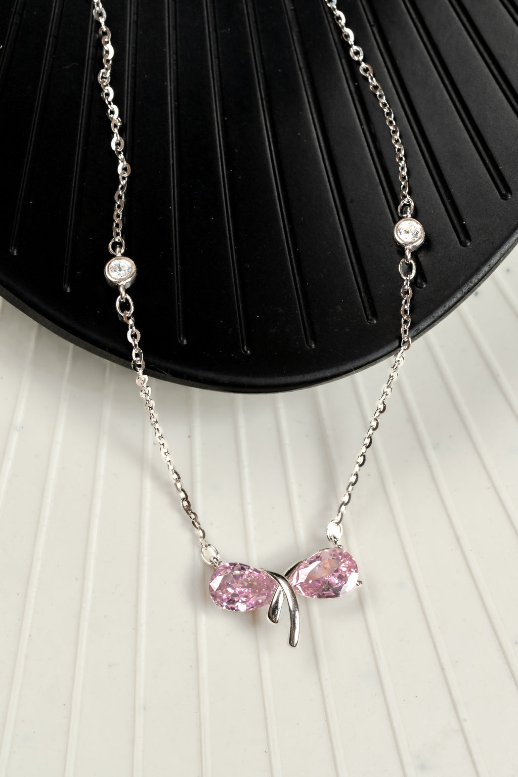JARY 925 sterling silver Butterfly Whisper Pink Sapphire Pendant