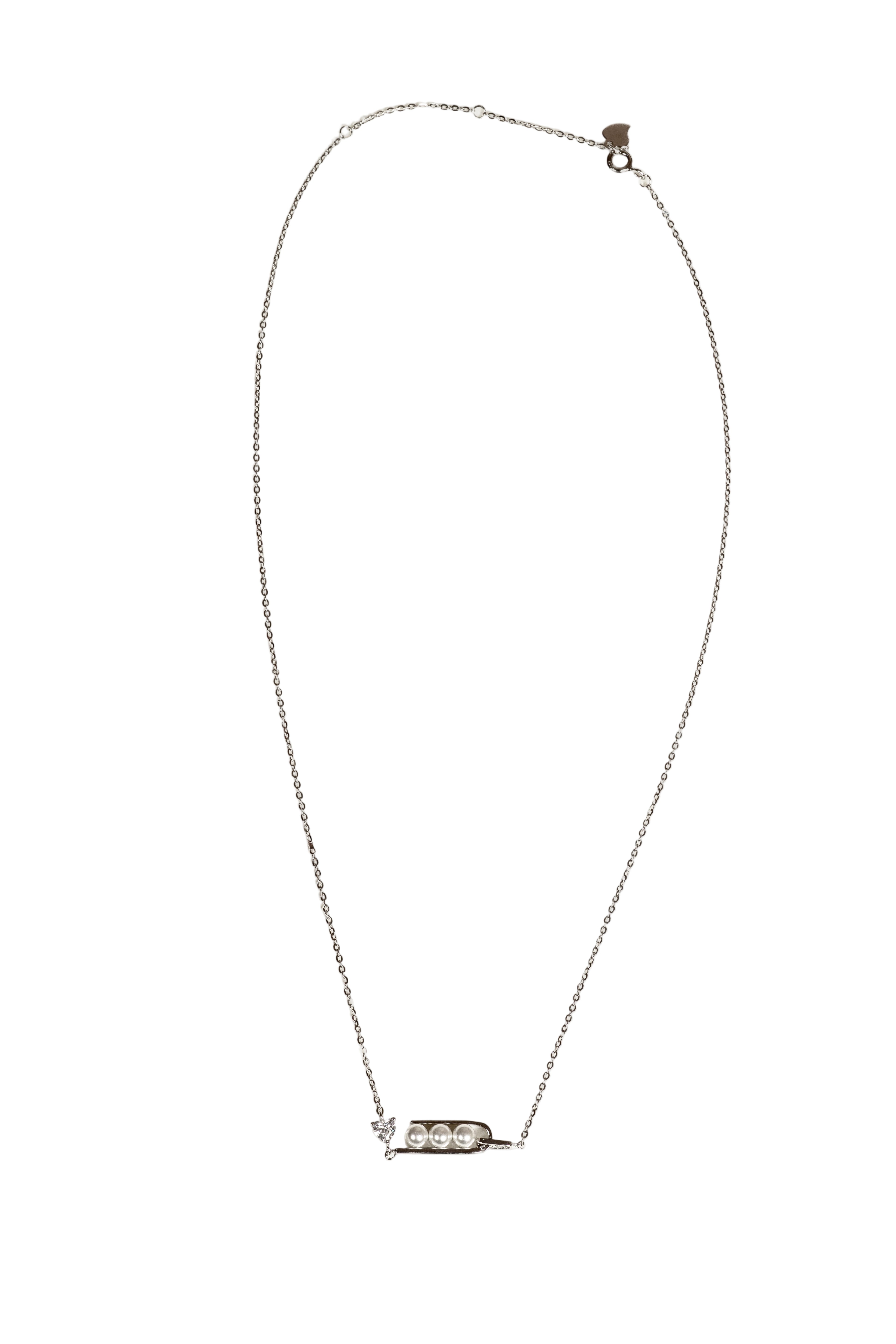 JARY 925 Sterling Silver Pearl Symphony of Love Necklace