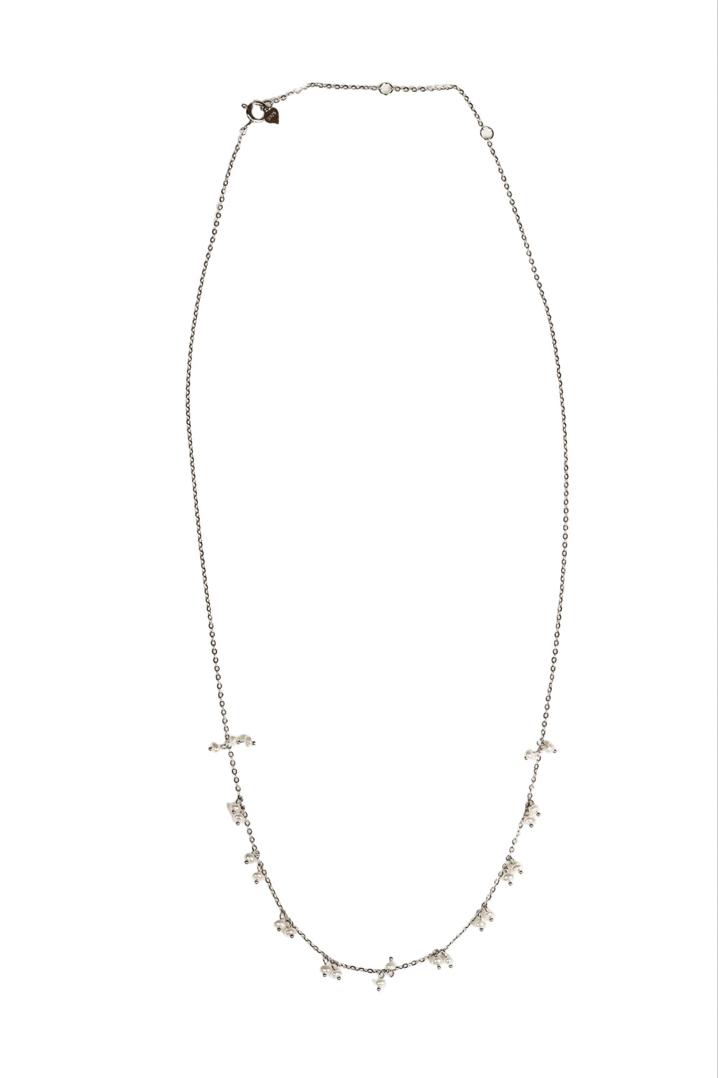 JARY 925 Sterling Silver Pearl Blossom Drops Necklace