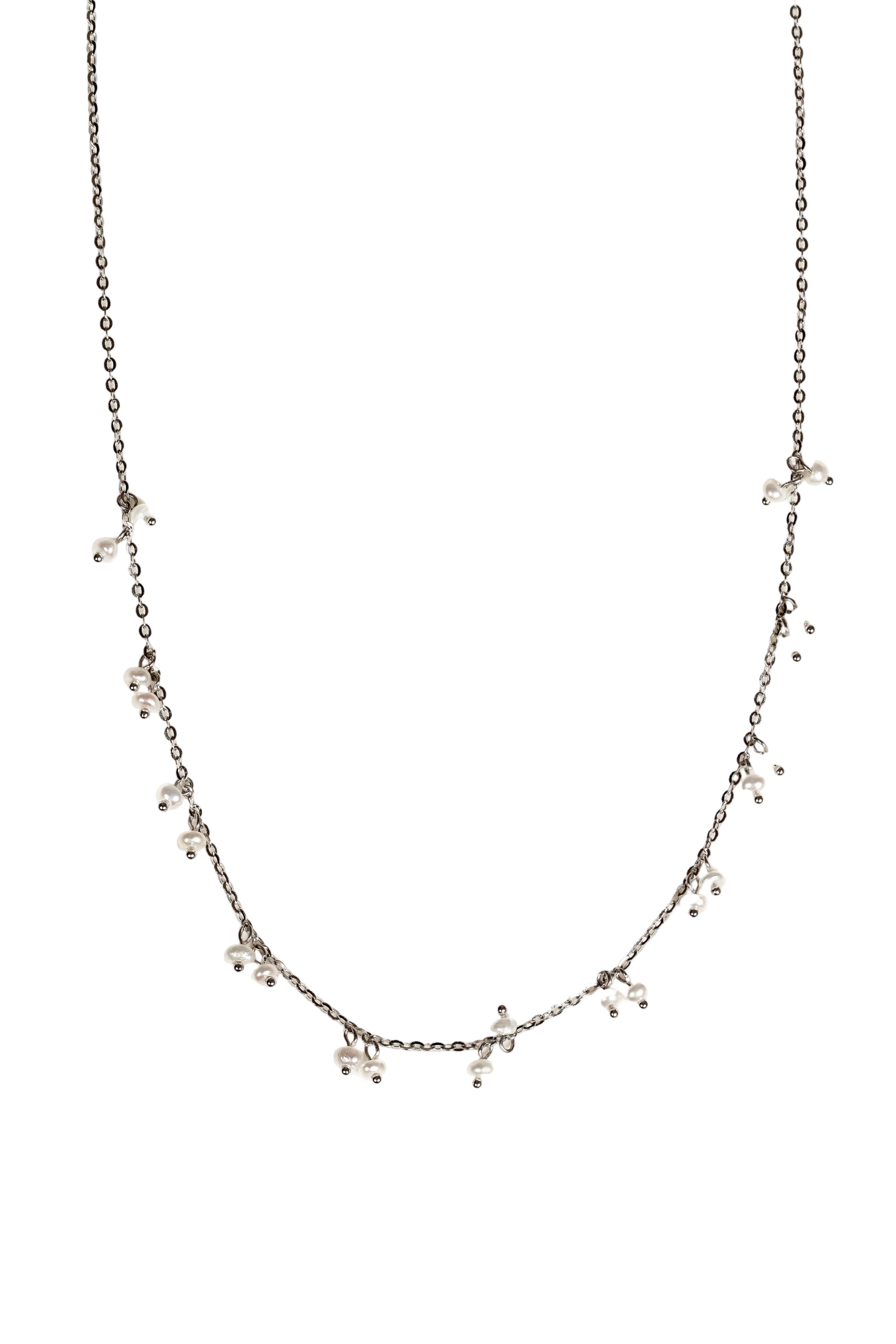 JARY 925 Sterling Silver Pearl Blossom Drops Necklace