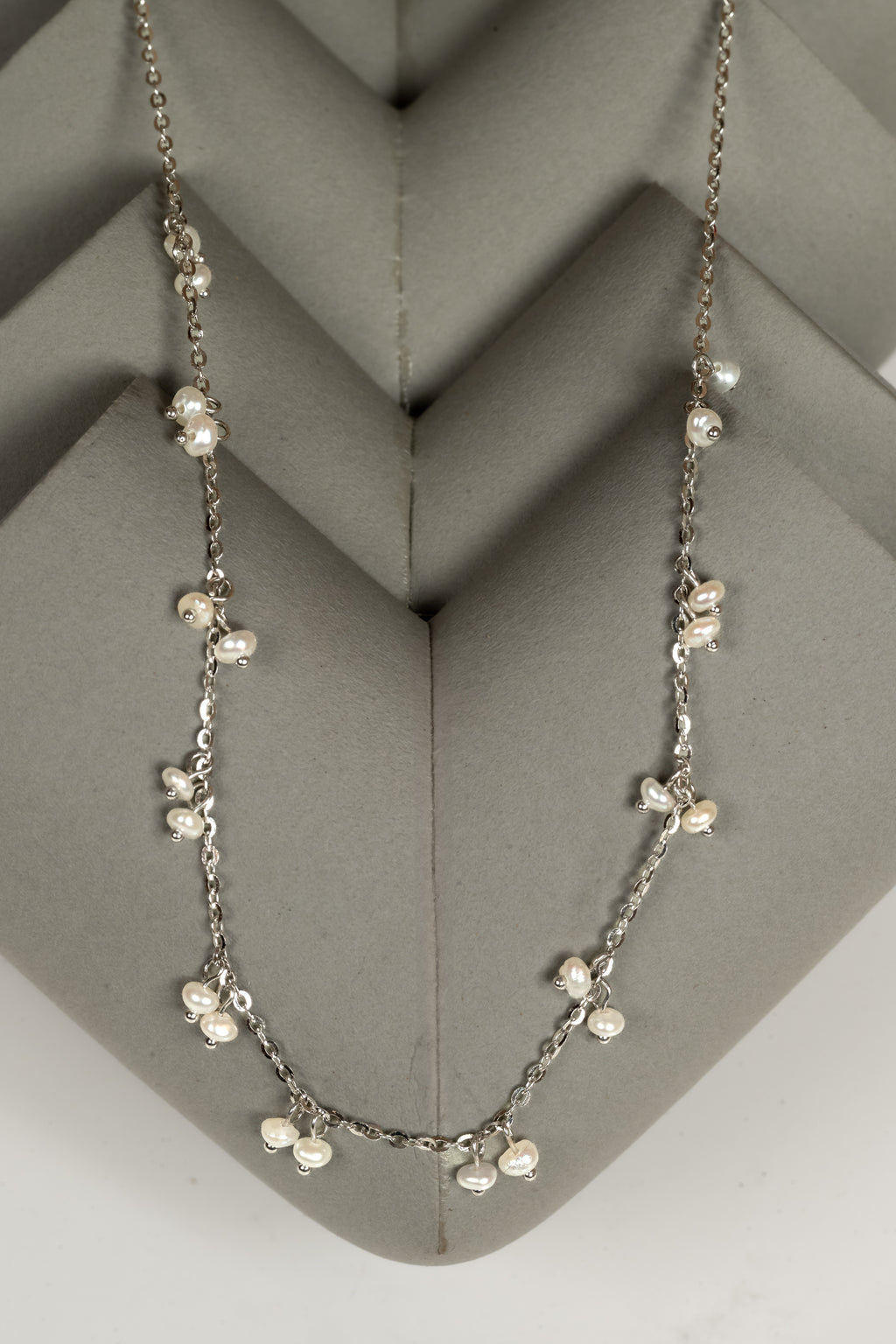 JARY 925 Sterling Silver Pearl Blossom Drops Necklace