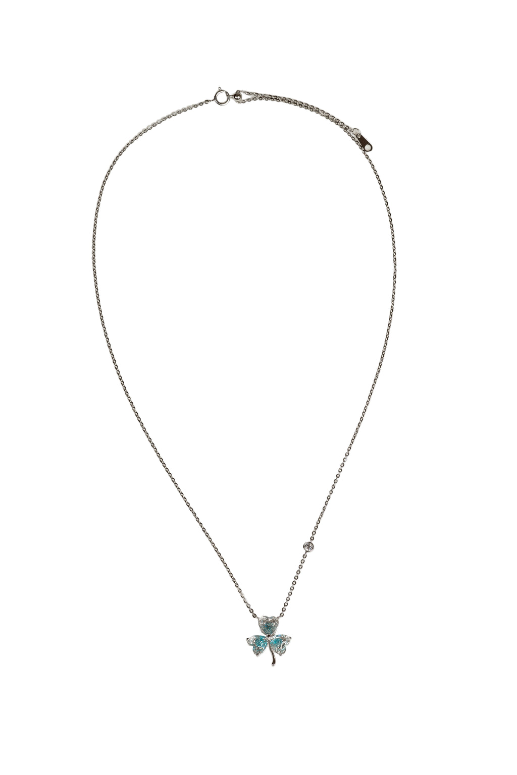 Aqua Clover Charm Pendant
