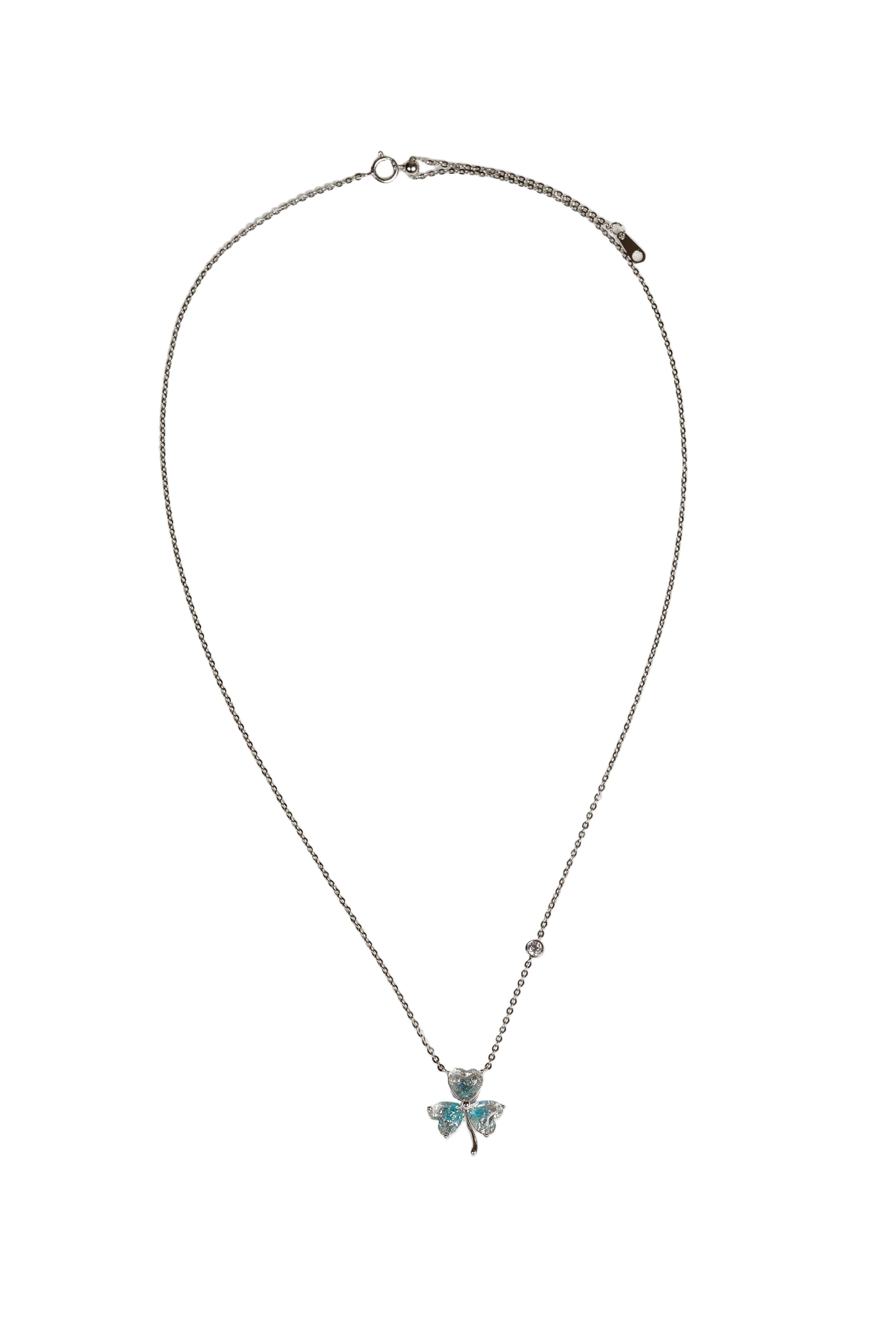 Aqua Clover Charm Pendant