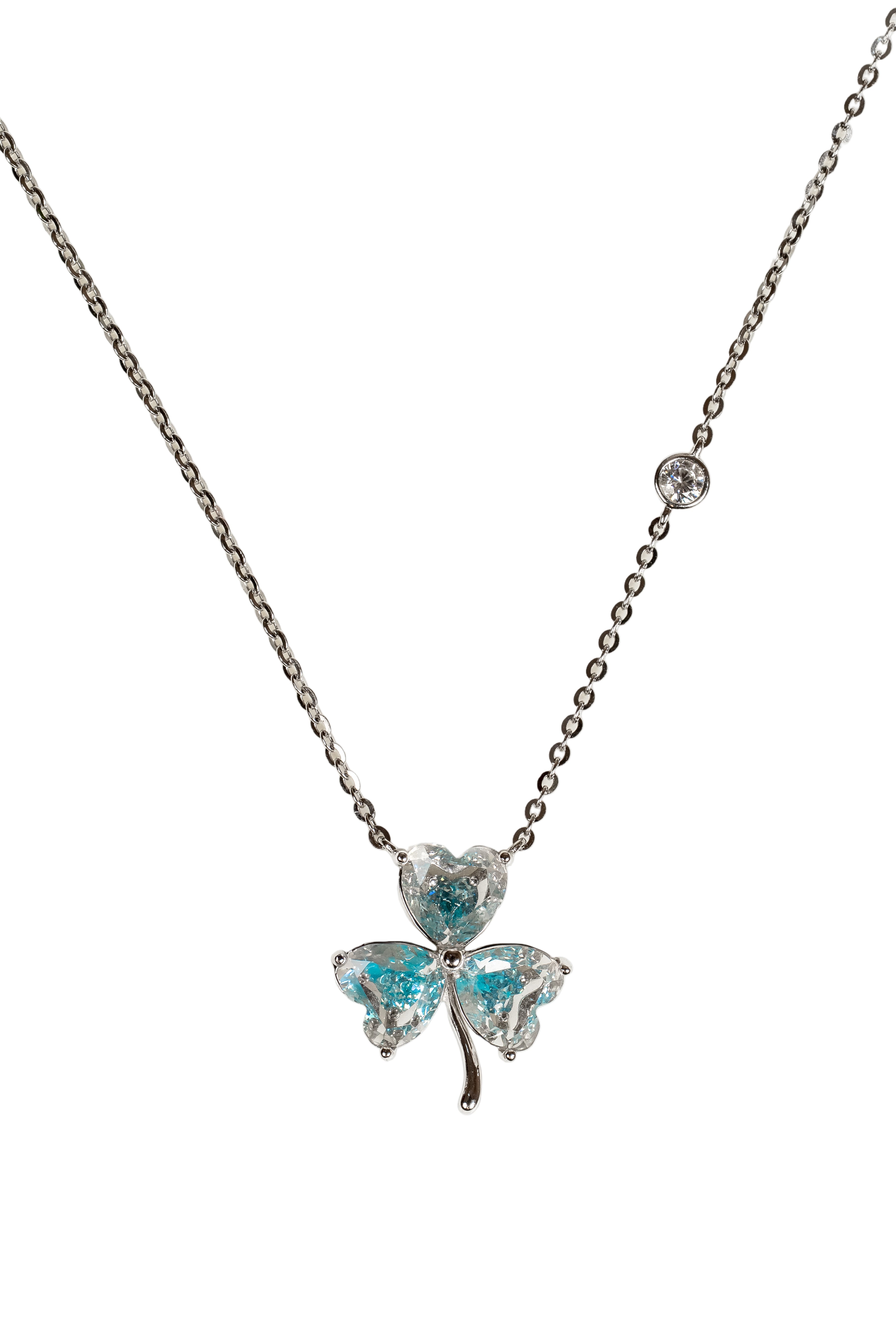Aqua Clover Charm Pendant
