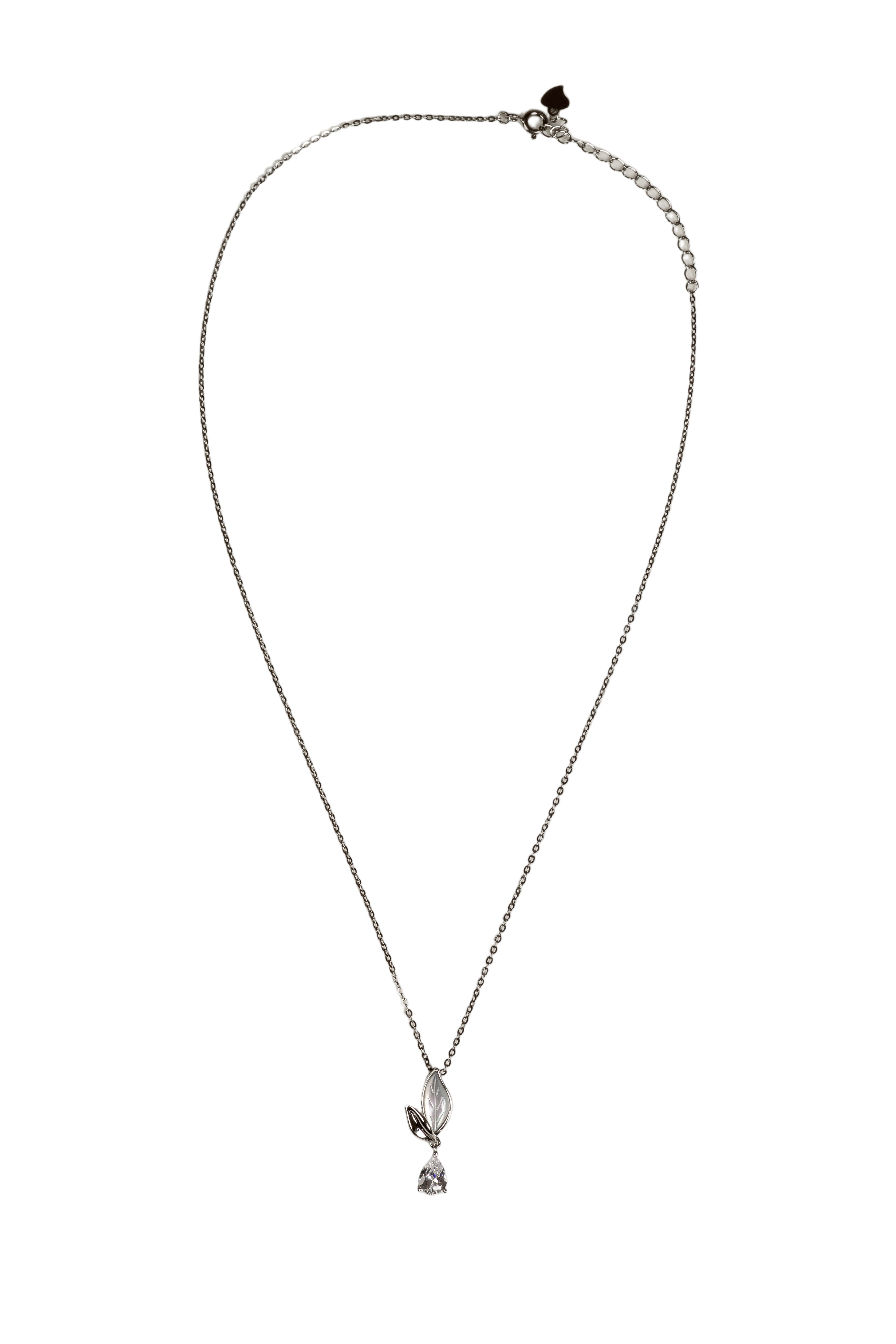 JARY 925 Sterling Silver Leaf of Radiance Necklace
