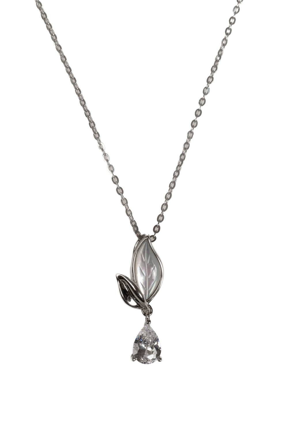 JARY 925 Sterling Silver Leaf of Radiance Necklace