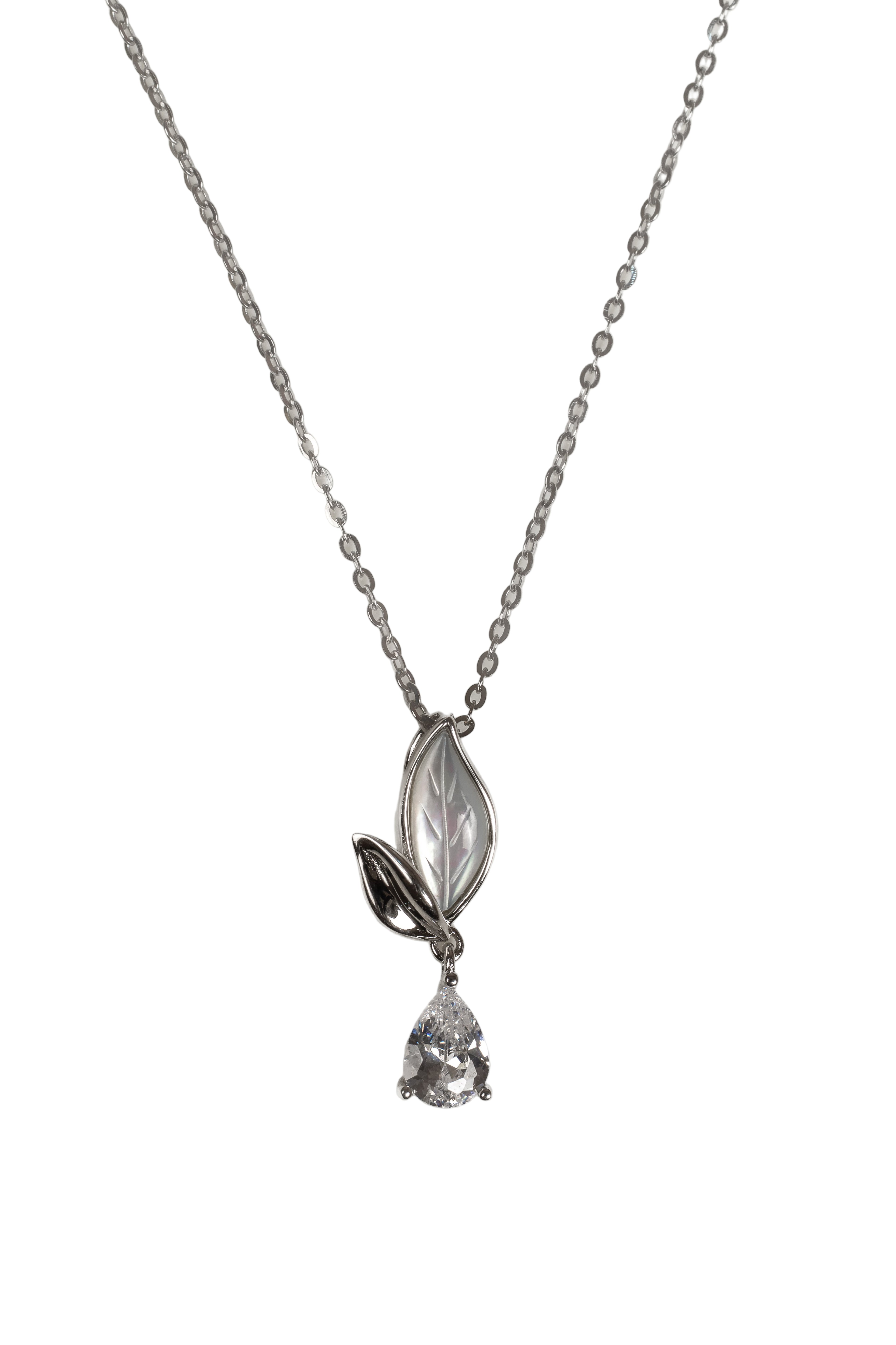 JARY 925 Sterling Silver Leaf of Radiance Necklace