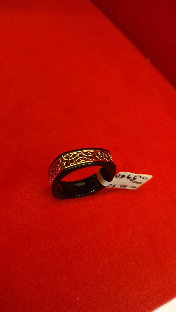 JARY 925 Sterling Silver Black & Gold Celtic Ring