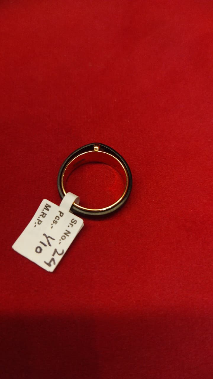 JARY 925 Sterling Silver Black & Gold Dual-Tone Ring