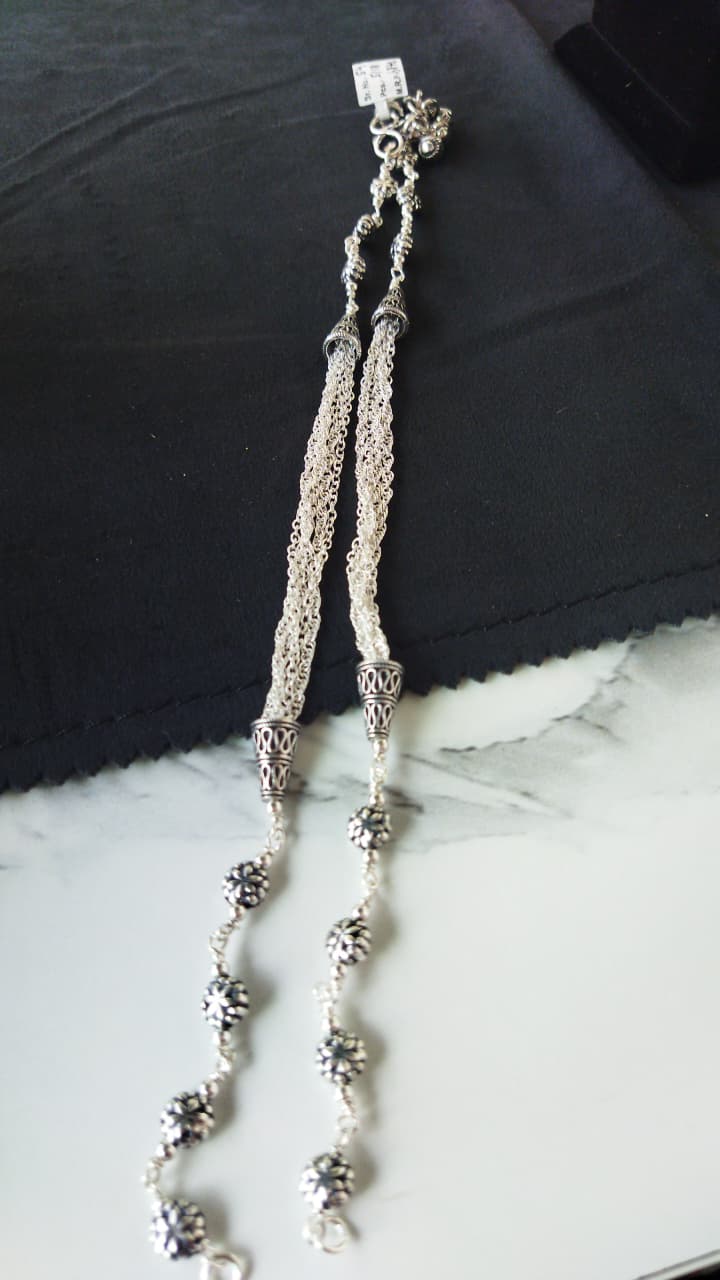 JARY Meherang 925 Silver Oxidized Payal