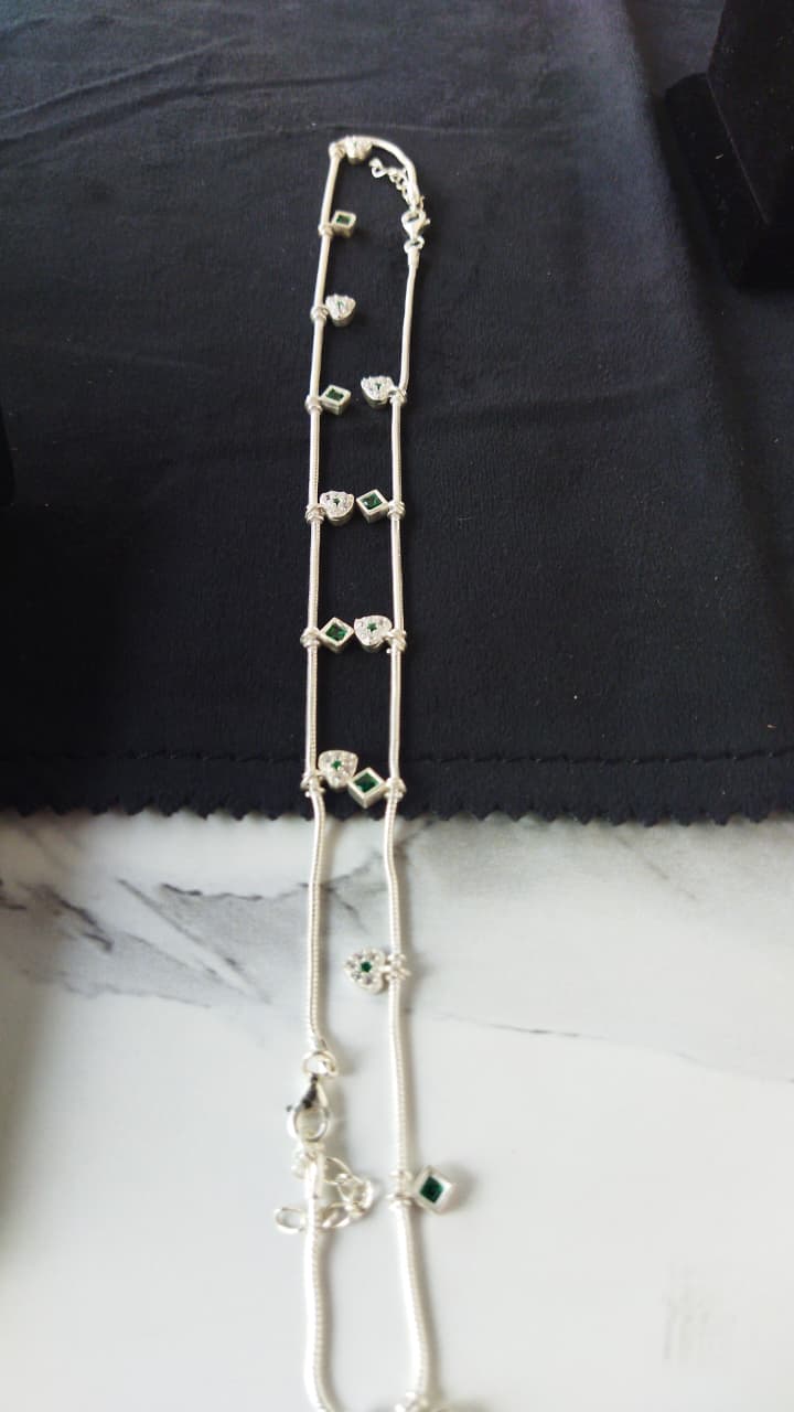 JARY Eira 925 Sterling Silver Emerald Symphony Payal