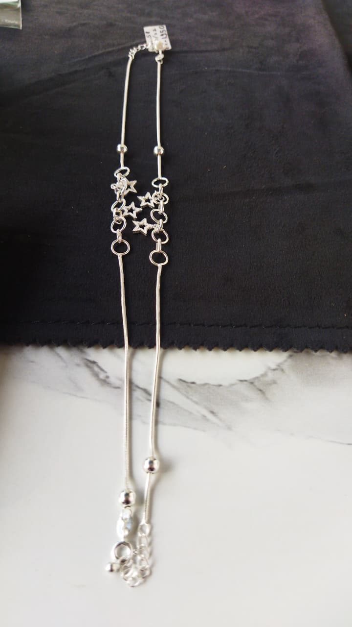 JARY Aaravi 925 Sterling Silver Starlit Galaxy Payal