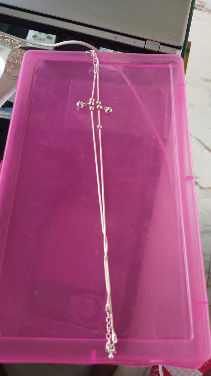 JARY Nayra 925 Sterling Silver Minimal Beaded Ghungroo Payal