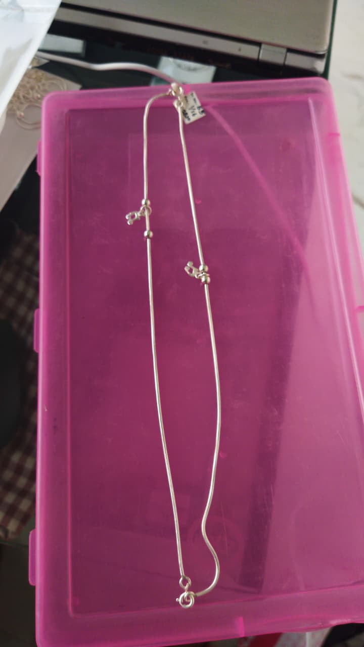 JARY Aadhya 925 Sterling Silver Minimal Beaded Payal