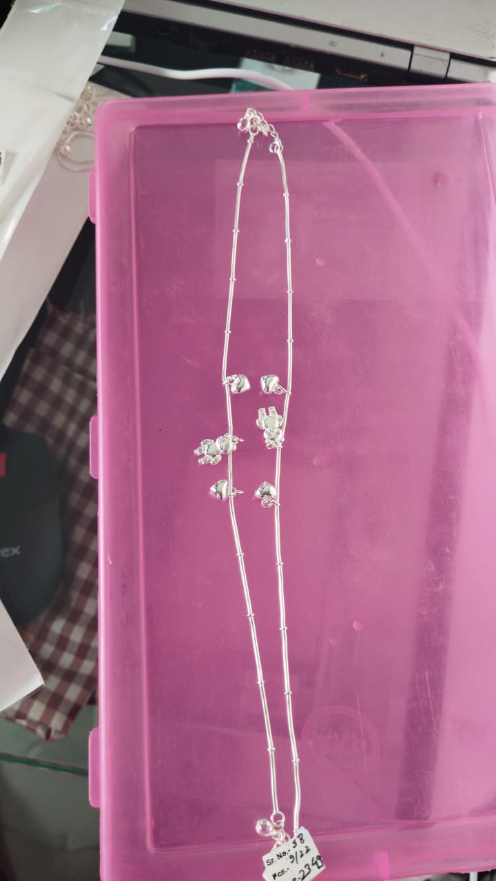 JARY Advika 925 Sterling Silver Clustered Ghungroo Payal