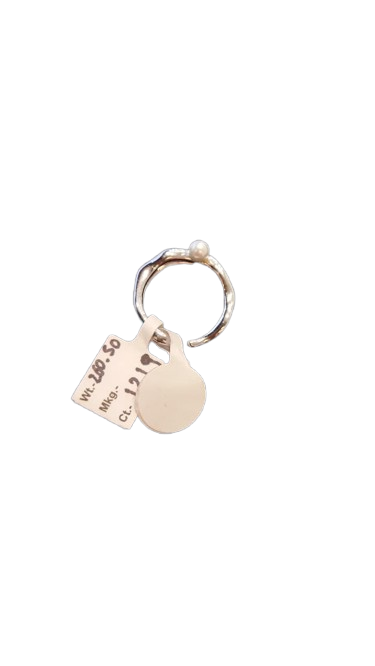 JARY 925 Sterling Silver Pearl-Accent Charm Ring