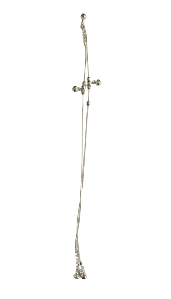 JARY Nayra 925 Sterling Silver Minimal Beaded Ghungroo Payal