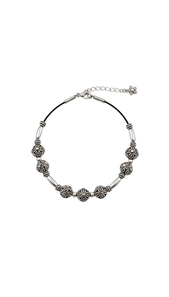 JARY Noorani 925 Sterling Silver Floral Thread Payal